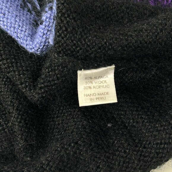 Alpaca Imports Cardigan‎ Sweater Womens Large Handmade Knit Wool Blend Bohemian - Picture 13 of 14